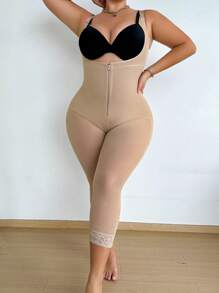 Mono con body shaper de piernas 3/4 para mujeres de talla grande