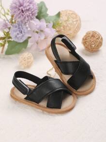 Infant Boys' And Girls' Simple And Cute Crossed Strap Sandals For Outdoor Wearing - Black - View 6