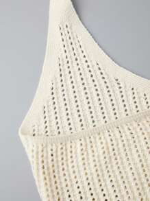 SHEIN Unity 杏色針織領口上衣 - 杏色 - 查看 5