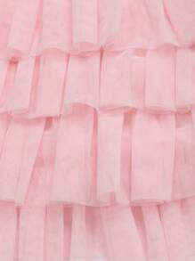 Enchnt 女式層疊荷葉邊裙子 - 粉色 - 查看 9