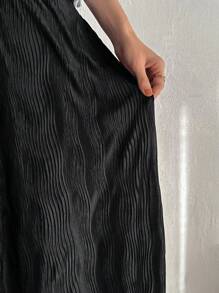 FRIFUL Váy nữ màu trơn, cạp chun. - màu đen - Xem 7