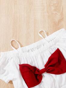 Tween Girls' Bow Knot Top And Lace Hem Skirt 2 Piece Set - Burgundy - View 7