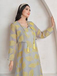 Al Najma Rochie de damă cu broderie de plante în stil arab