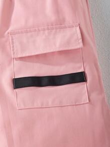 Teen Girls' Cartoon Character Butterfly Printed T-Shirt And Cargo Pants Set - Multicolor - View 7