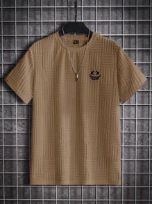 SWAVVY 男士圆领短袖弹力针织T恤，夏季