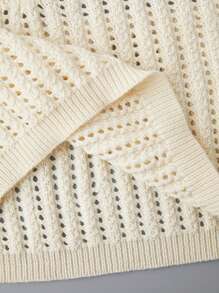 SHEIN Unity 杏色針織領口上衣 - 杏色 - 查看 6