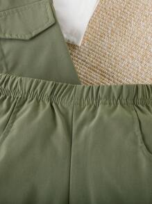 SHEIN Baby Boy Casual Sporty Workwear Three-Piece Set For Summer - Army Green - View 6
