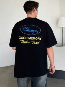 DAZY Men's Summer T-Shirt With Letter Print