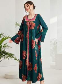 Al Najma Women's Color Block Floral Print Dress - Multicolor - View 7