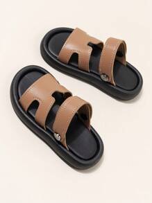 1 雙 Pu 嬰兒涼鞋兒童拖鞋軟底耐用幼兒鞋適合學步