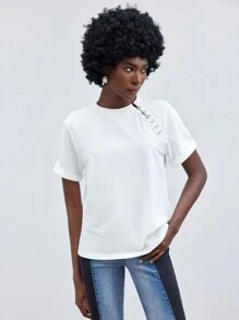 Maija Women's Eyelet Detail Short Sleeve T-Shirt