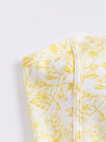 Soleia Women's Printed Strapless Top - Yellow - View 5