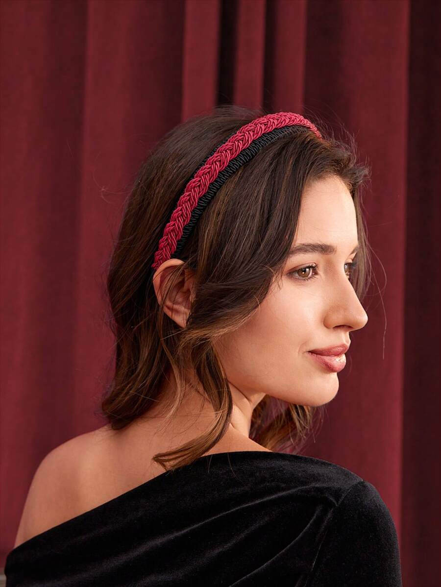 SHEIN Belle 女士时尚红色头带 优雅发带 发箍 - 彩色 - 查看 1