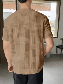 SWAVVY 男士圆领短袖弹力针织T恤，夏季