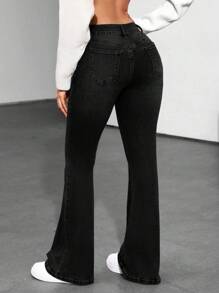 Jeanoix Jeans De Campana Ajustados Para Mujer - Negro - Ver 2