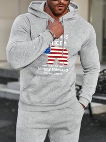 Nam Kiểu Mỹ Hoodie - Xám - Xem 3