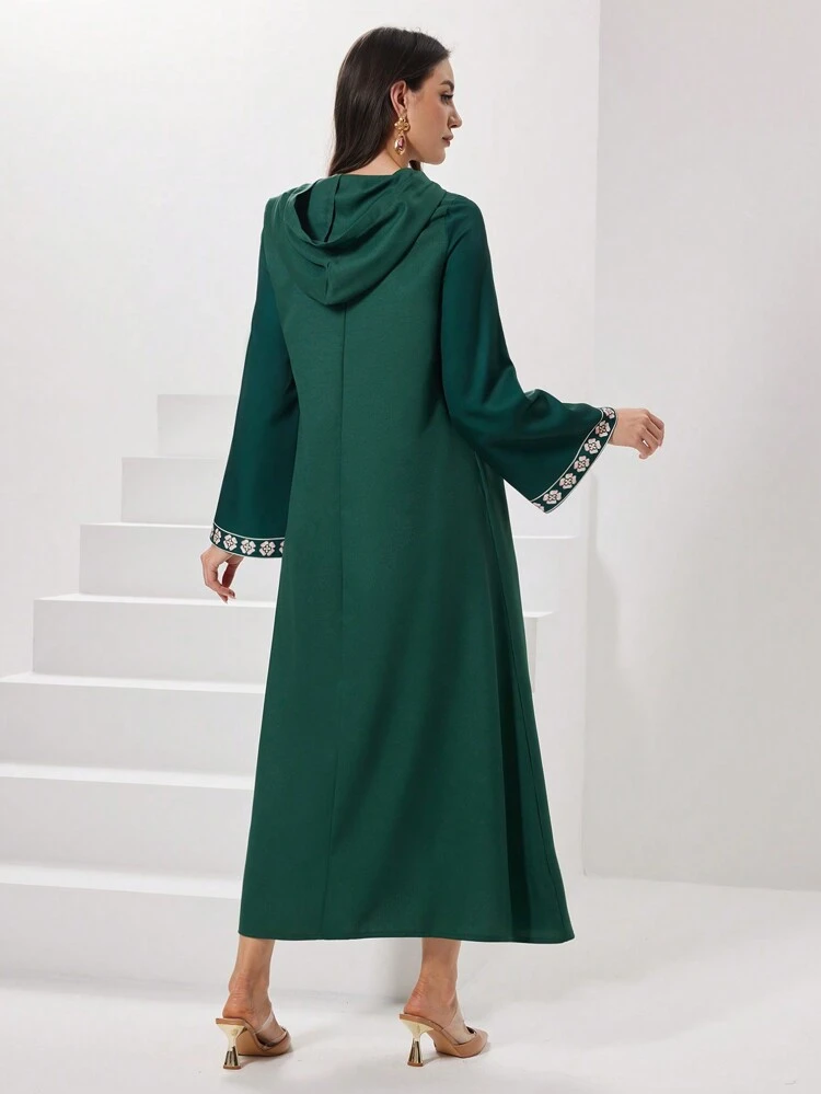 Ladies' Hooded Arab Style Geometric Pattern Dress