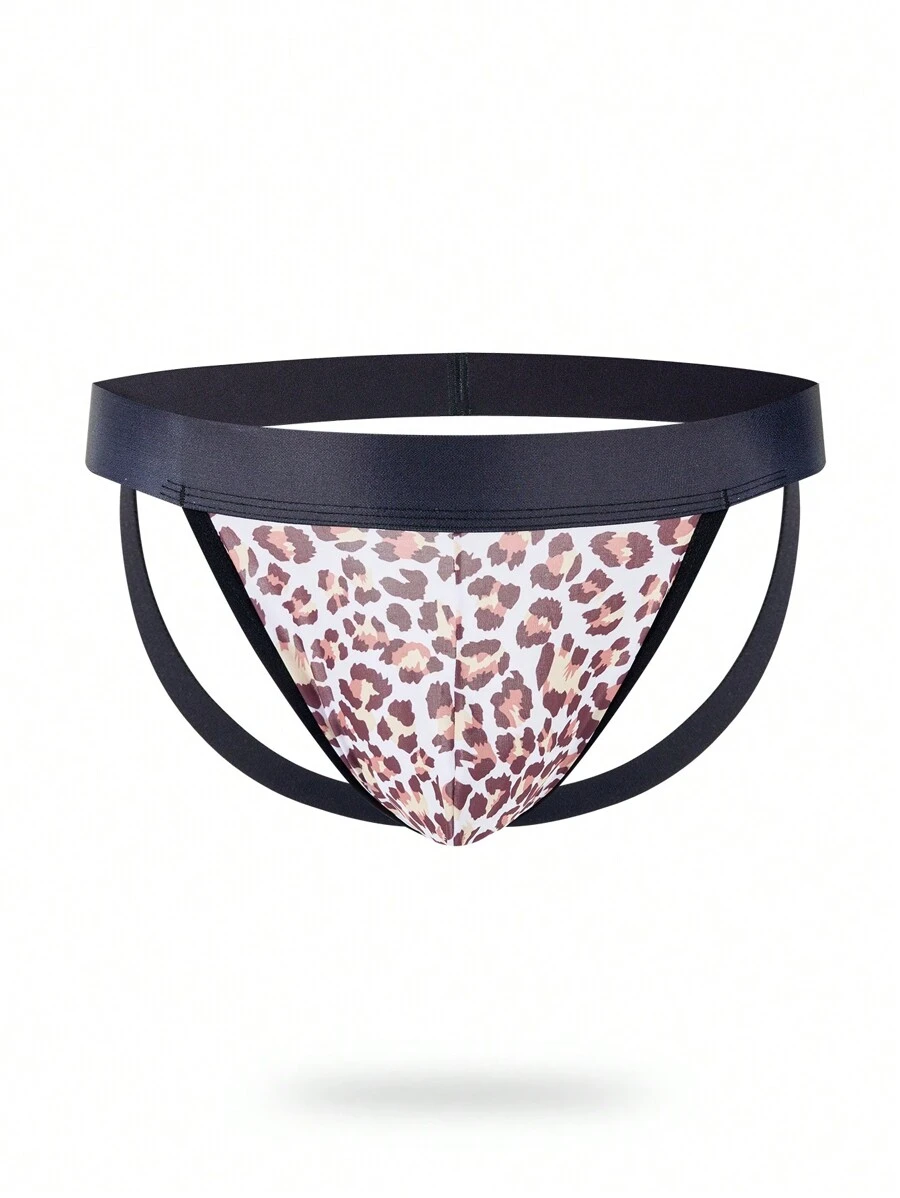 Men's Leopard Print Thong Underwear - Multicolor - View 1