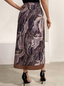 Seusyu Gonna Stampata A Strati Alti E Bassi Per Donne - Multicolore - Visualizzare 2