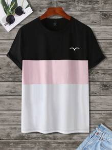 Manfinity Homme 男士短袖拼色t卹 - 粉色 - 查看 3