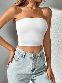 SHEIN Tall Top tubo crop unicolor