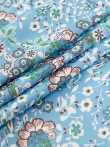 EMERY ROSE Ladies' Notched Collar Dress With Hidden Side Pockets Maxi Women Outfit - Blue - View 4