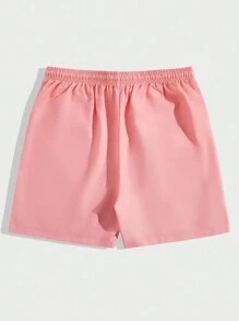 ROMWE MEN Street Life Men's Holiday Palm Tree Printed Shorts, Suitable For Daily Wear In Spring And Summer - Pink - View 2