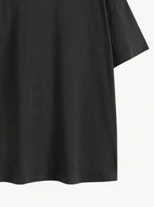 Women's Casual Letter Print Loose Fitting Dropped Shoulder Tee, Summer