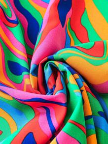 Ärmelloses Kleid Mit Marmor-druck In Übergröße