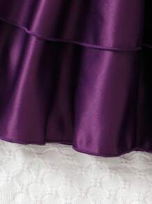 Conjunto De Blusa De Manga Bufante Para Meninas Tween E Saia Com Babados Em Várias Camadas