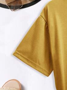 INAWLY Kaos Ukuran Plus Plain Casual - Mustard Yellow - View 3