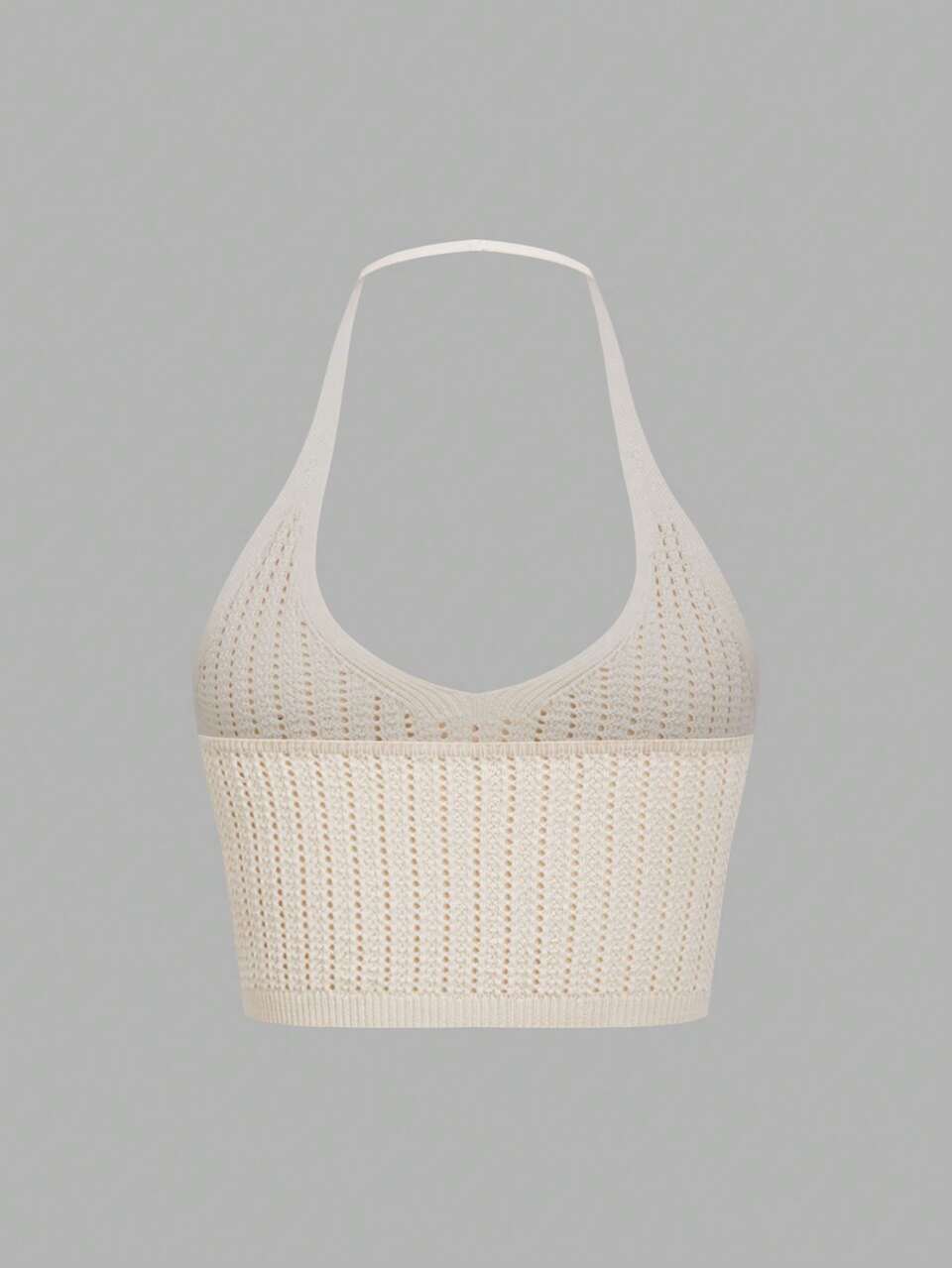 Apricot Knit Halter Top