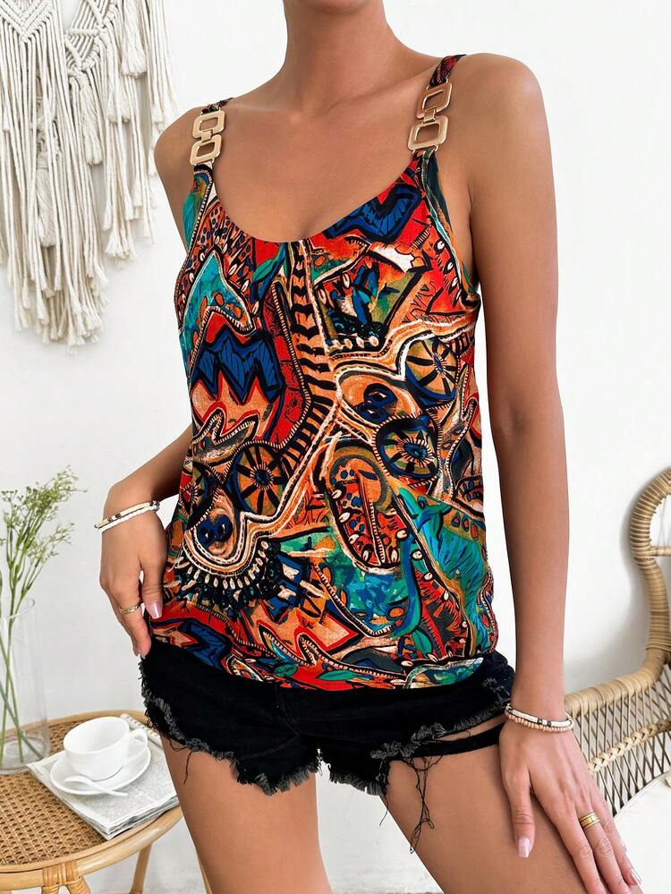 Random Printed Vacation Cami Top