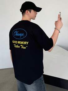 DAZY Men's Summer T-Shirt With Letter Print