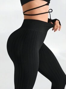 Lifespree Wrap Tie Crop Long Sleeve Top And Leggings Sports Set