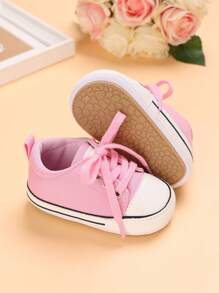 Canvas Soft Sole Infant Shoes For 0-1 Years Old Infant, Spring Summer - Pink - View 2