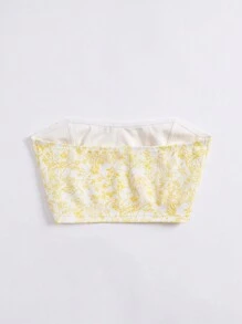 Soleia Women's Printed Strapless Top - Yellow - View 2