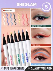 SHEGLAM Color Crush Liquid Eyeliner-Fire Drill 7 Colors Smudge-Proof High Pigment Eyeliner Pencil Sweat-Proof Long Lasting Easy To Use Red Eyeliner Winter Gifts Y2K Trending Y6K Eyeliner - Fire Drill - View 1