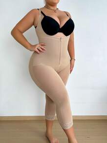 Mono con body shaper de piernas 3/4 para mujeres de talla grande