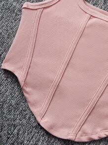 3 Piezas/juego De Tops Sin Mangas De Cuello Cuadrado De Punto Y Color Sólido Para Niñas Entre 10 Y 14 Años - Multicolor - Ver 5