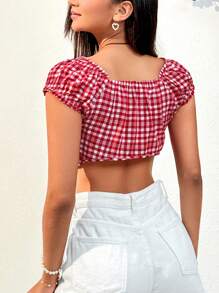 Soleia Áo trễ vai có dây buộc phía trước dành cho nữ - Nhiều màu - Xem 5