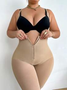 Mono con body shaper de piernas 3/4 para mujeres de talla grande