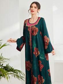 Al Najma Women's Color Block Floral Print Dress - Multicolor - View 5