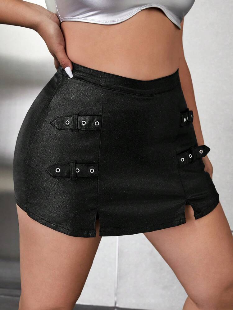Plus Size Summer Sexy Side Split Slim Fit Mini Skirt