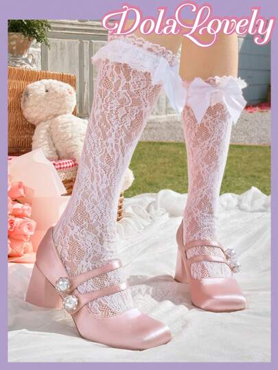 Dola Lovely Fashionable High-Heeled Shoes With Pearls