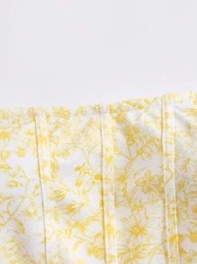 Soleia Women's Printed Strapless Top - Yellow - View 6