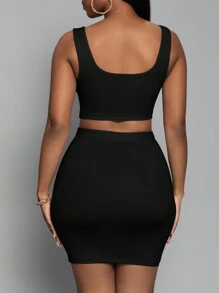 Slaydiva Ladies' Slim-Fitting Two-Piece Set With Letter Print