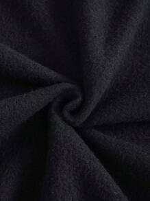 SHEIN Slayr Sudadera con capucha con cordón y estampado cruzado para mujer talla grande, para invierno - Negro - Ver 5