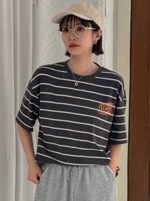 FRIFUL 女士条纹宽松T恤 超大T恤