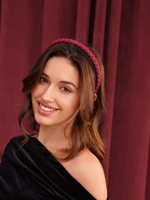 SHEIN Belle 女士时尚红色头带 优雅发带 发箍 - 彩色 - 查看 3